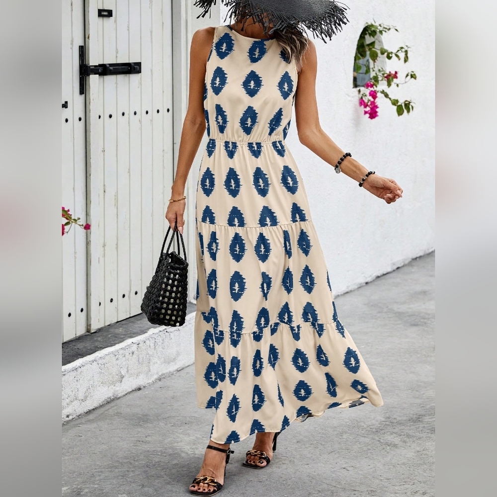Women Spaghetti Strap Maxi Dress With Social Death Print